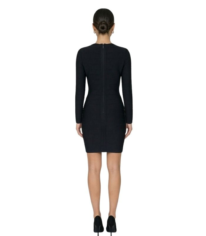 Hervé Leger Iconic Bandage Long-Sleeve Mini Dress - 3937