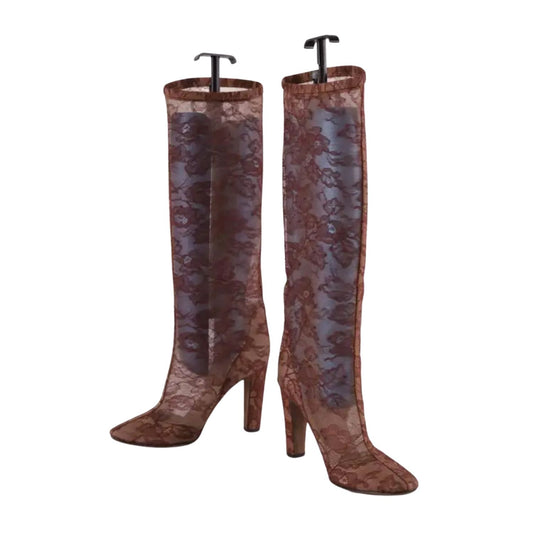 Valentino Runway Lace Knee-High Boots – Size 40