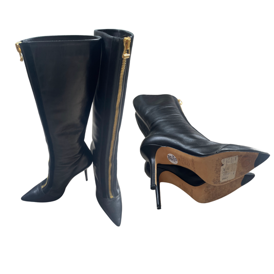 Jimmy Choo Leather Knee-High Boots – Black