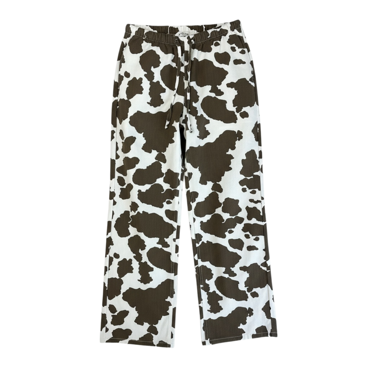 Jean blanco estamp vaca verde oliva bota recta - 30464