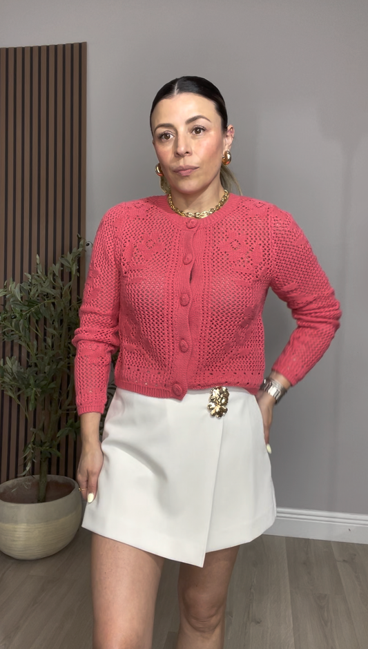 Delicate Knit Button-Up Cardigan - 33106 - 33109