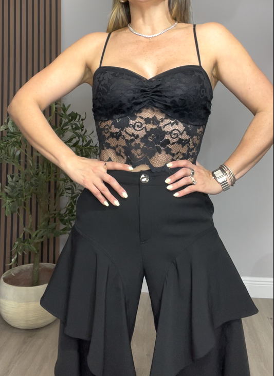 Draped Wide-Leg Statement Pants - 33431