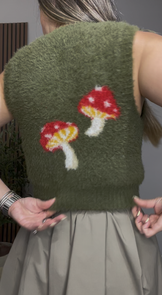 Fuzzy Knit Statement Vest - 33611