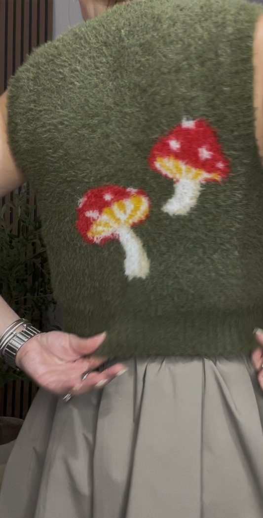 Fuzzy Knit Statement Vest - 33611