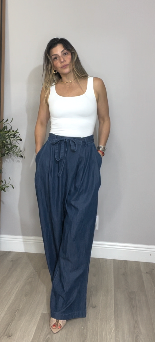 Wide-Leg Denim Pants - 33462