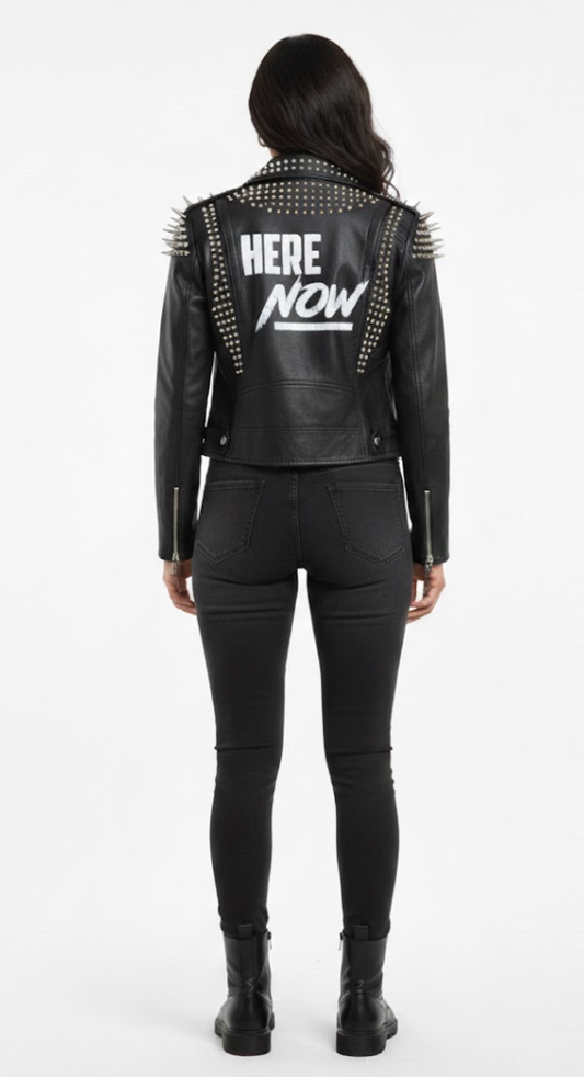 ALIN JOTAR Studded Leather Biker Jacket - 23100