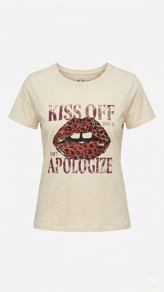 Graphic Lips Cotton T-Shirt - 34201
