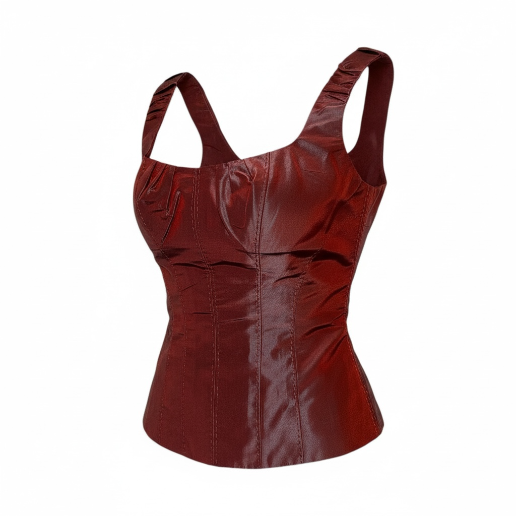 Burgundy Satin Two - Piece Set - 29956