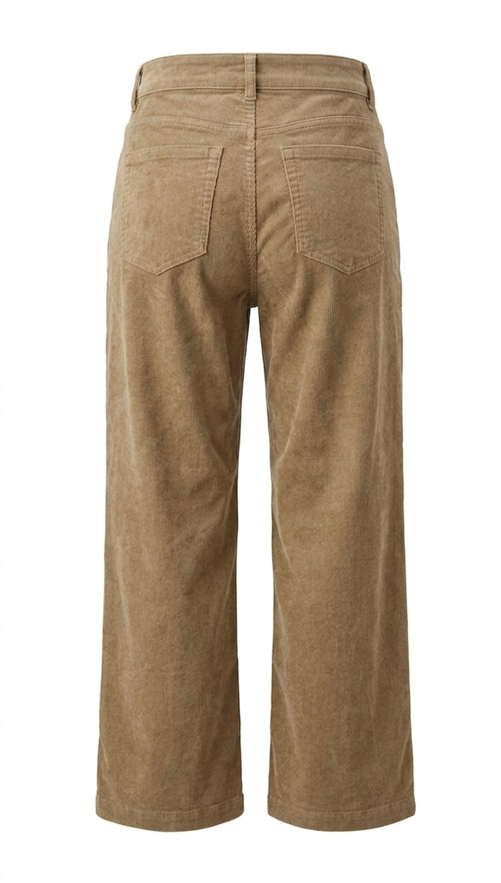 High-Rise Corduroy Wide-Leg Pants - 34067