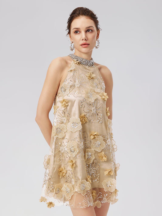 RICH RADI QS Embellished Floral Midi Dress - 30089