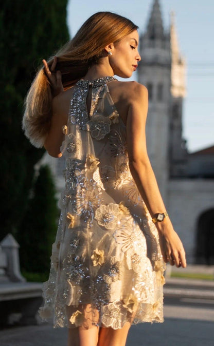 RICH RADI QS Embellished Floral Midi Dress - 30089