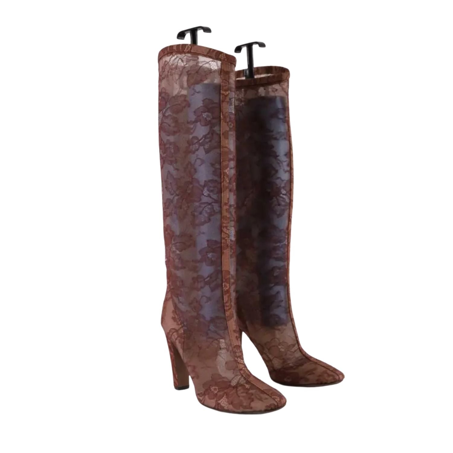 Valentino Runway Lace Knee-High Boots – 30902