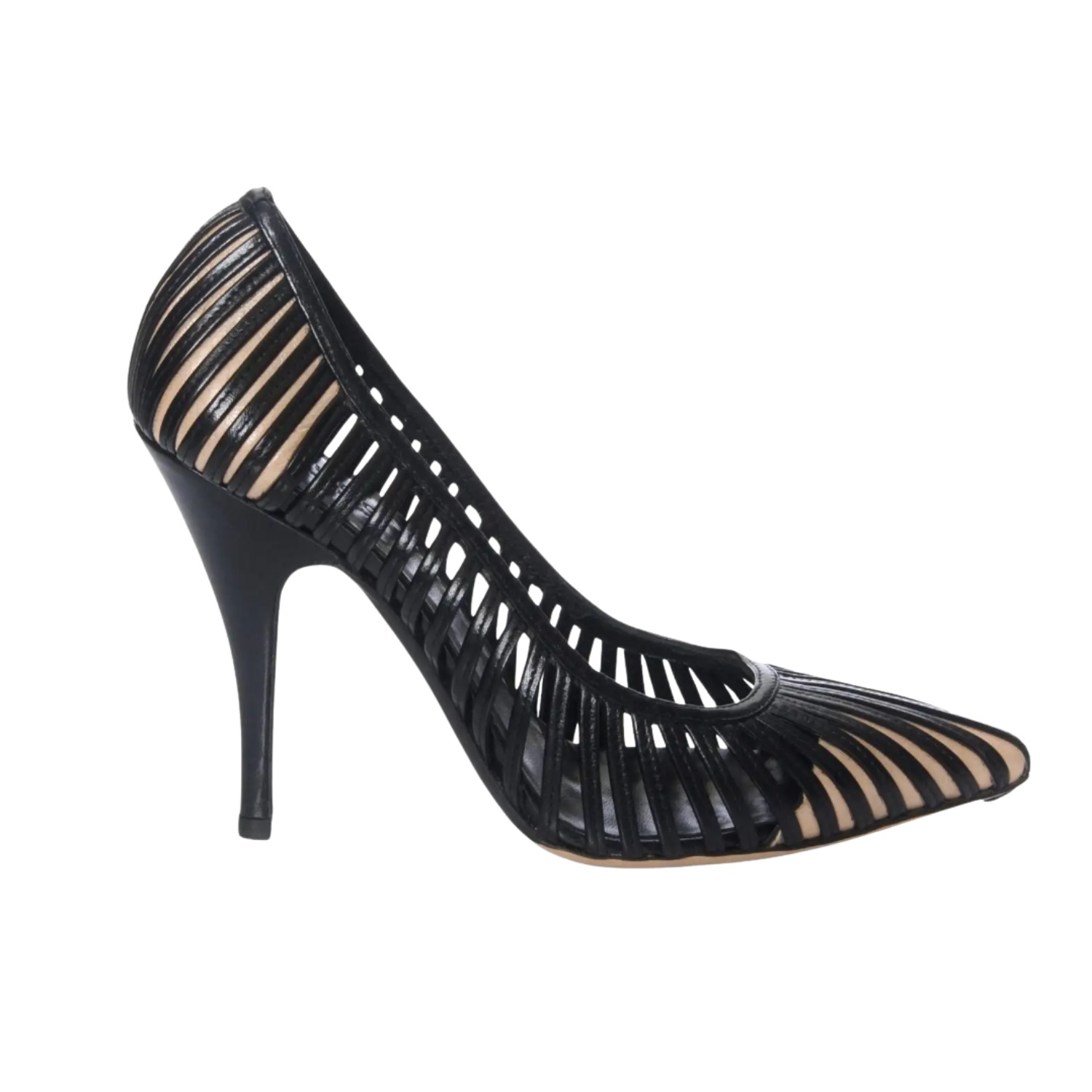 Gucci Cutout Leather Pointed-Toe Pumps – Black - 30926