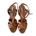 Saint Laurent Tribute Platform Sandals – Tan Patent Leathe - 30928