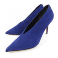 Celine Suede Pointed-Toe Pumps – Blue - 30912
