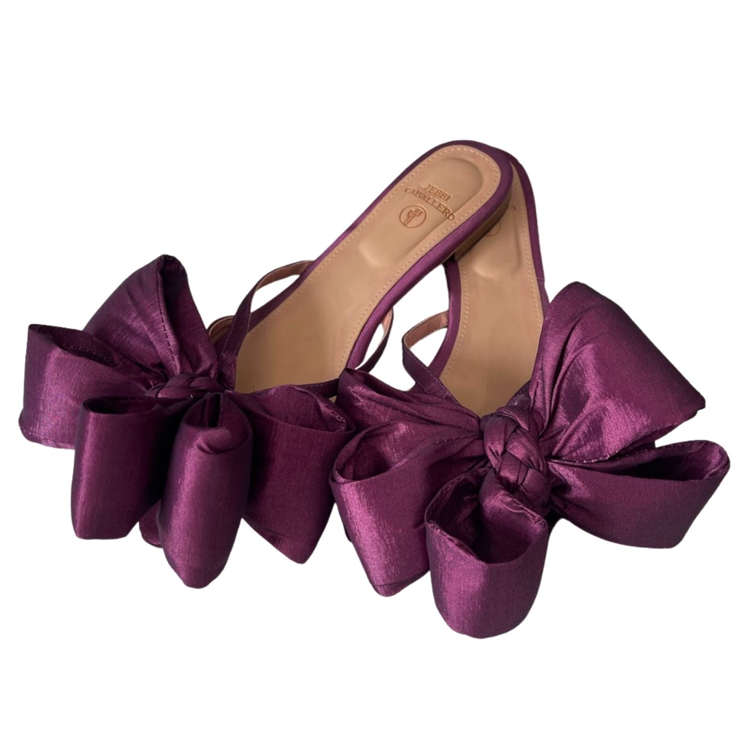 Jessi Caballero Purple Bow Slide Sandals - 30925