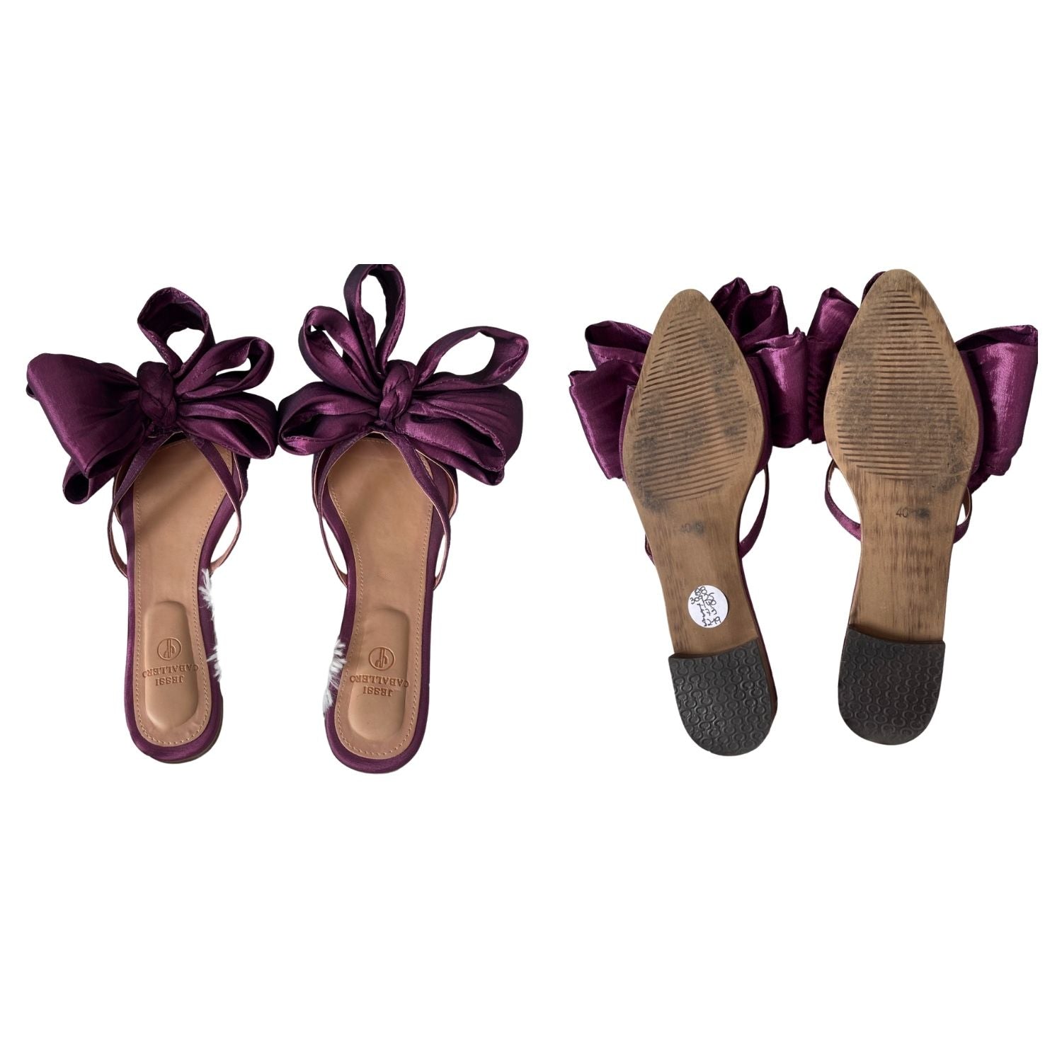 Jessi Caballero Purple Bow Slide Sandals - 30925
