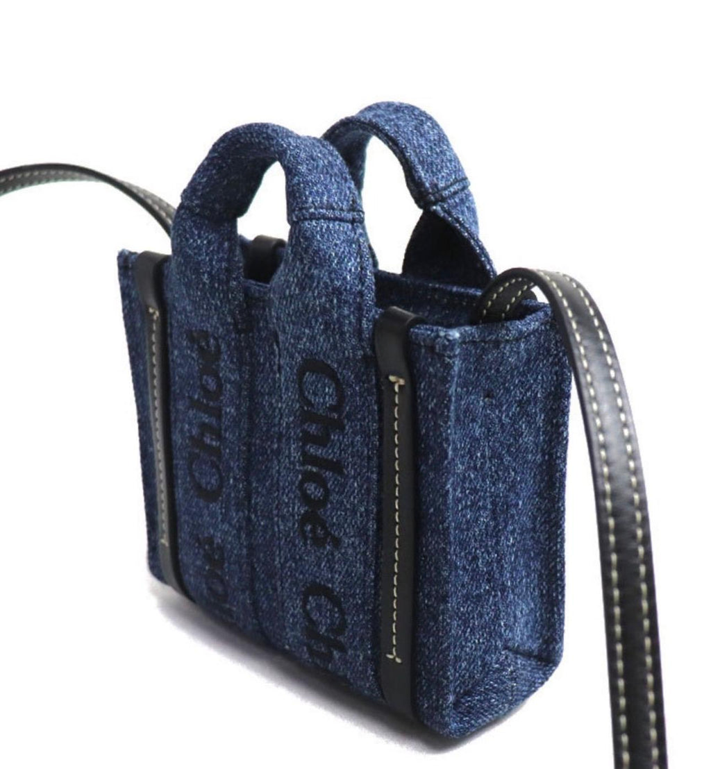Chloé Woody Small Denim Tote Bag - 34226
