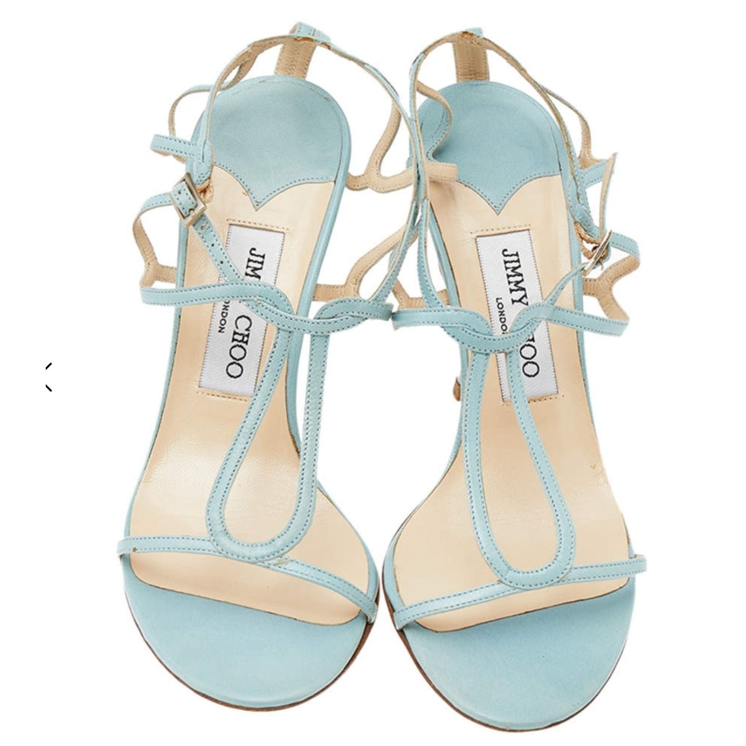 Jimmy Choo Strappy Heeled Sandals – Light Blue -30921