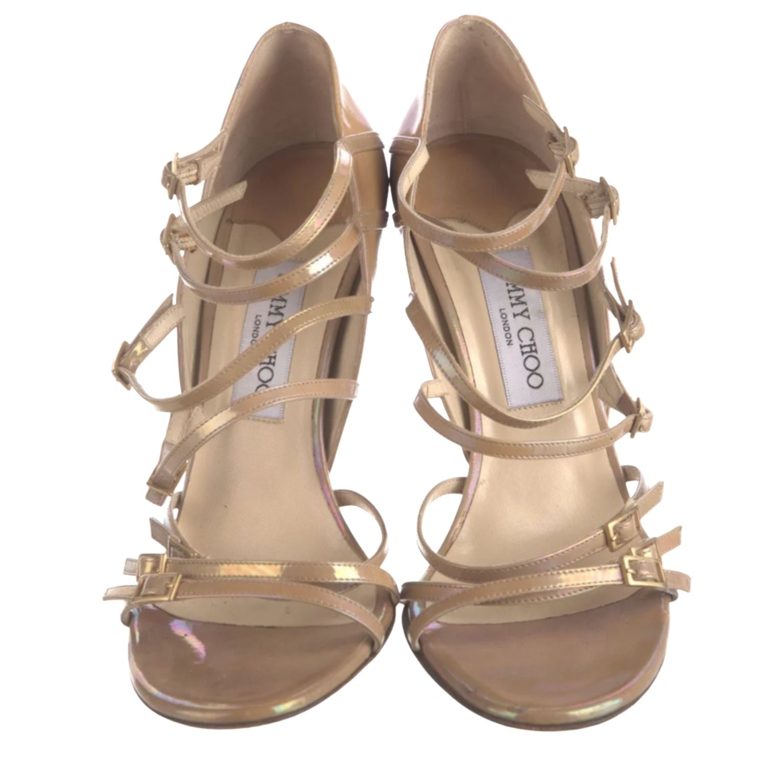Jimmy Choo Strappy Sandals – Nude Iridescent -  30920