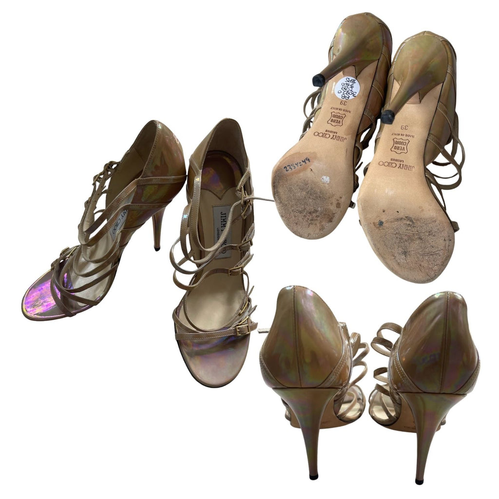 Jimmy Choo Strappy Sandals – Nude Iridescent -  30920