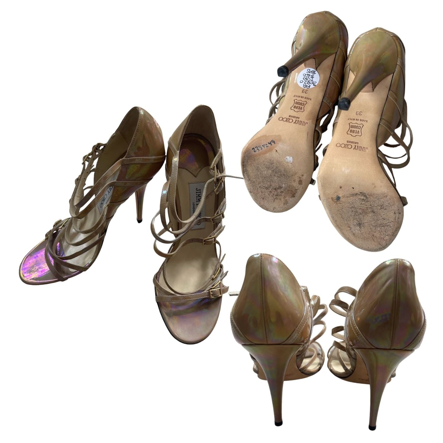 Jimmy Choo Strappy Sandals – Nude Iridescent -  30920