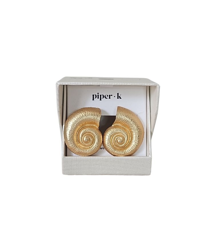 Golden Nautilus Shell Earrings - 31305