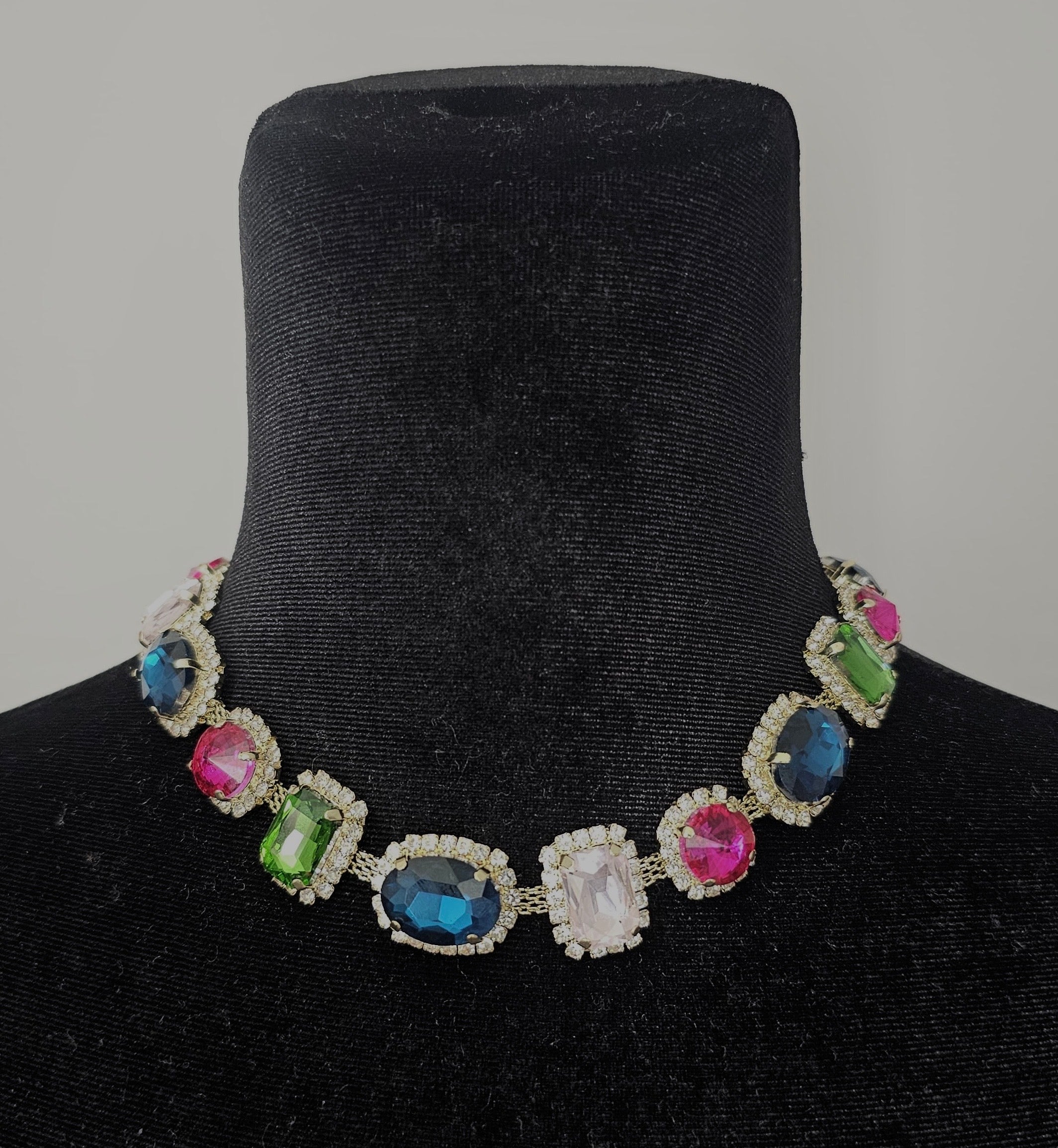 Multi-Color Halo Crystal Collar - 33149