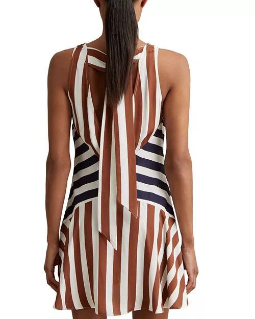 Striped Sleeveless Fit & Flare Dress - 33224