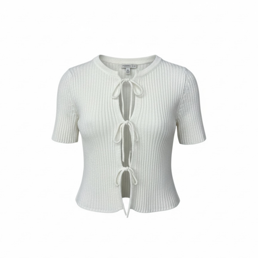 Blusa tejida con detalles de lazos - 31993