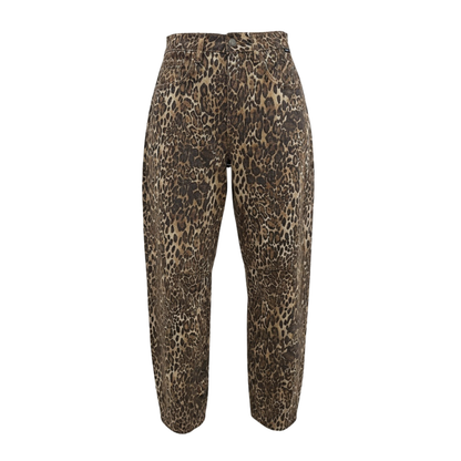 Leopard Print Wide-Leg Jeans - 31518