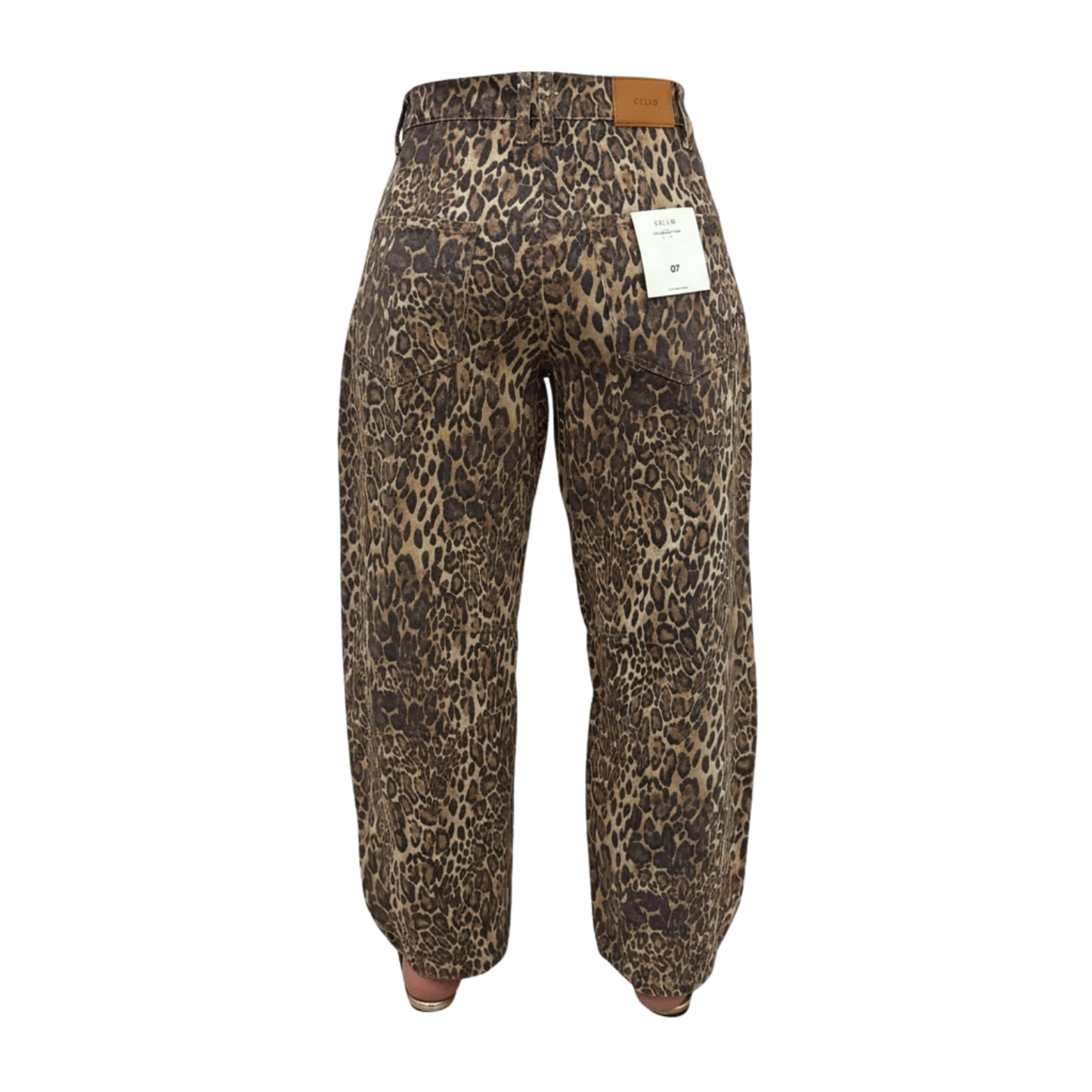 Leopard Print Wide-Leg Jeans - 31518