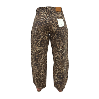 Leopard Print Wide-Leg Jeans - 31518