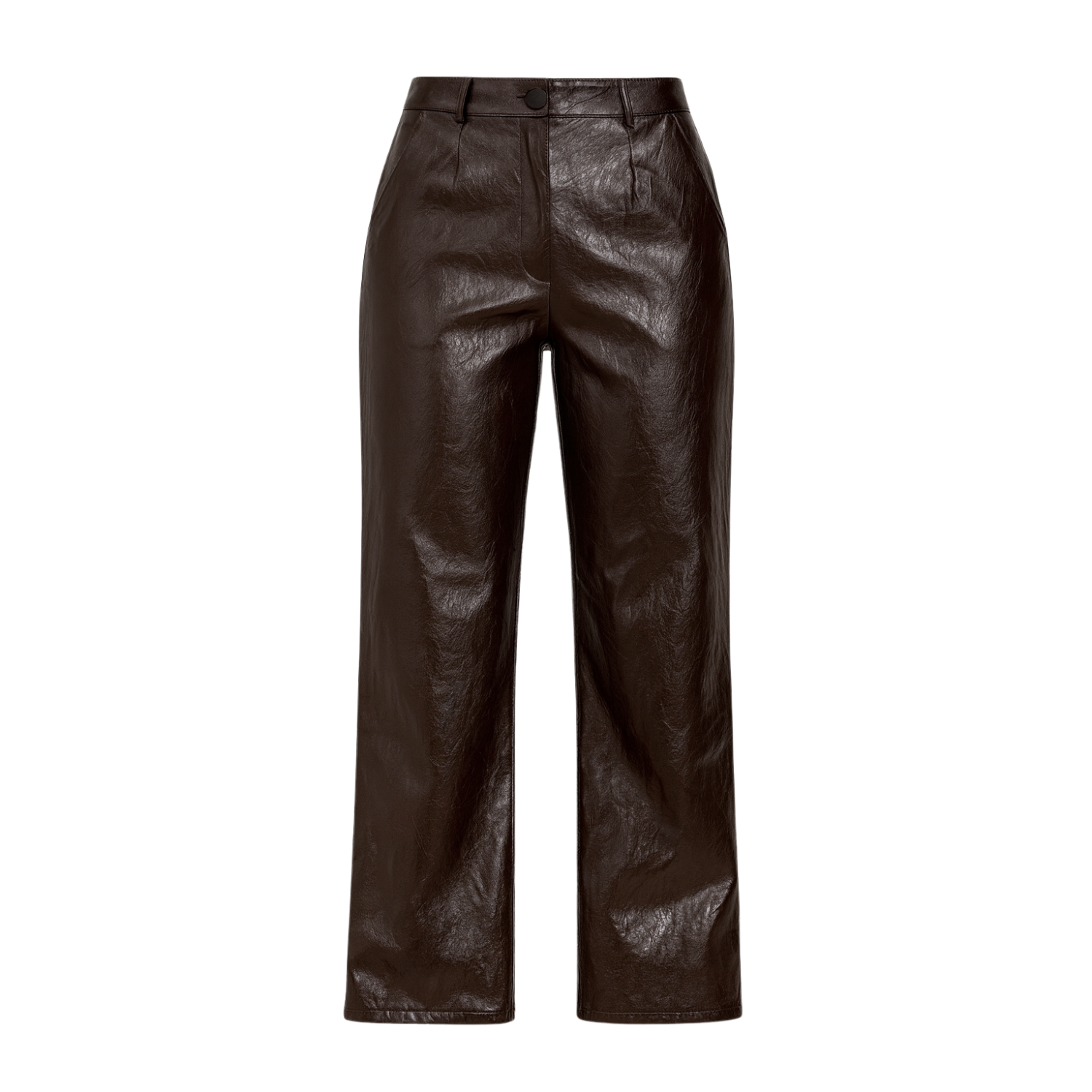 High-Waisted Faux Leather Pants - 31570