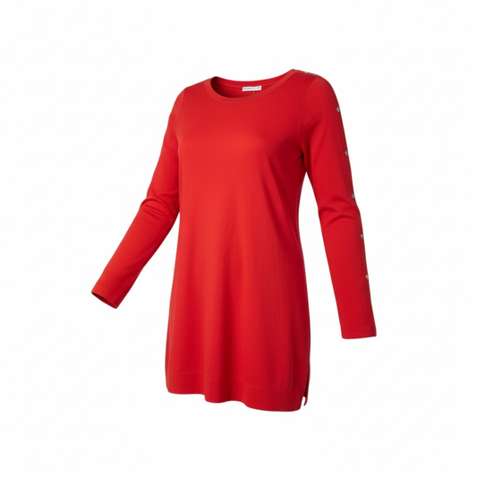 Red Long-Sleeve Blouse - 31809