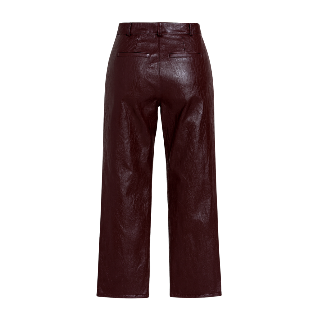 High-Waist Faux Leather Wide-Leg Pants -   31571