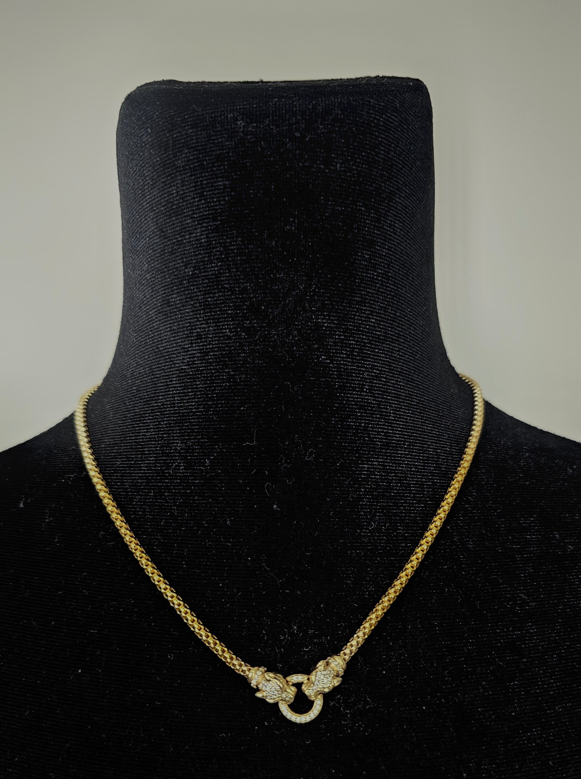 Luxe Panther Head Chain Necklace - 33278