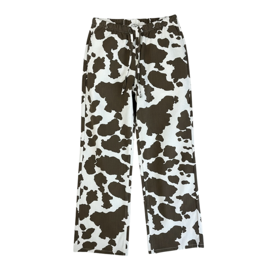 Jean blanco estamp vaca verde oliva bota recta - 30464