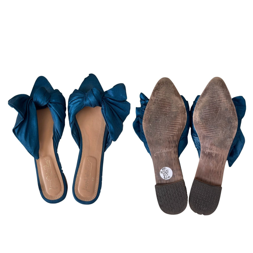 Jessi Caballero Blue Bow Mules –  30915
