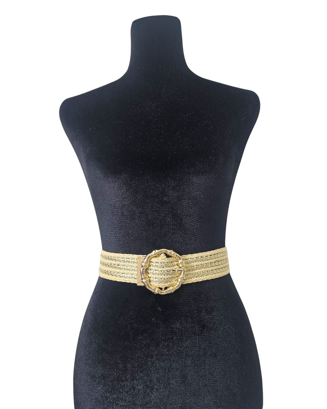 Metallic Braided Gold Statement Belt - 32807