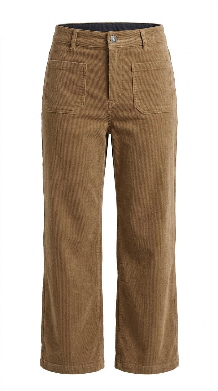 High-Rise Corduroy Wide-Leg Pants - 34067