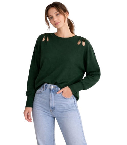 Forest Green Dragonfly Detail Blouse - 34028