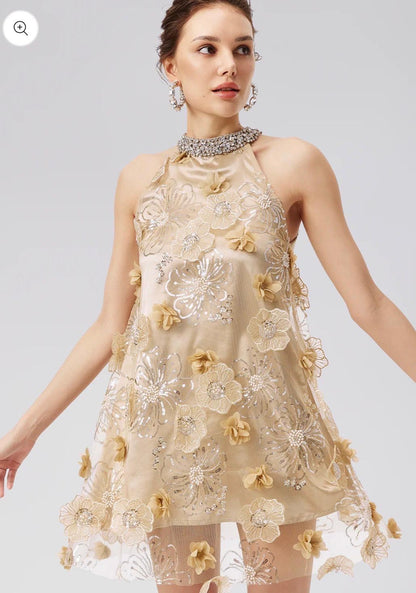 RICH RADI QS Embellished Floral Midi Dress - 30089