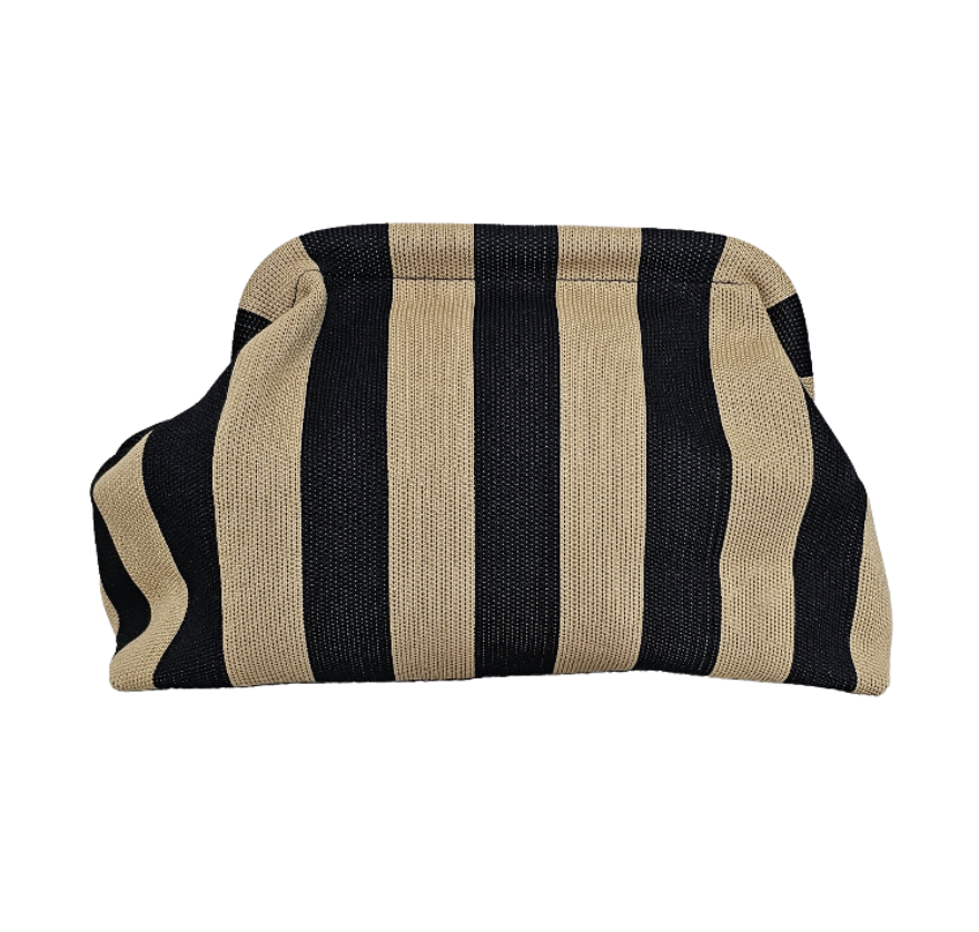 Striped Knit Framing Clutch - 28659