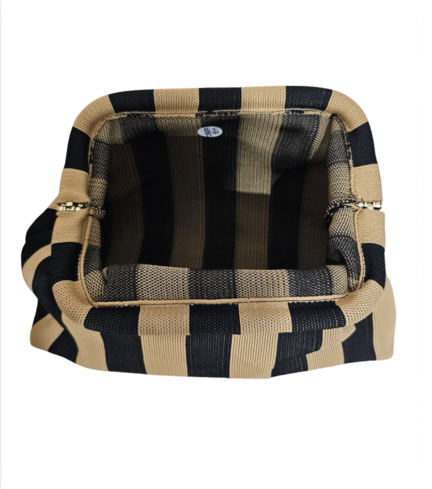 Striped Knit Framing Clutch - 28659