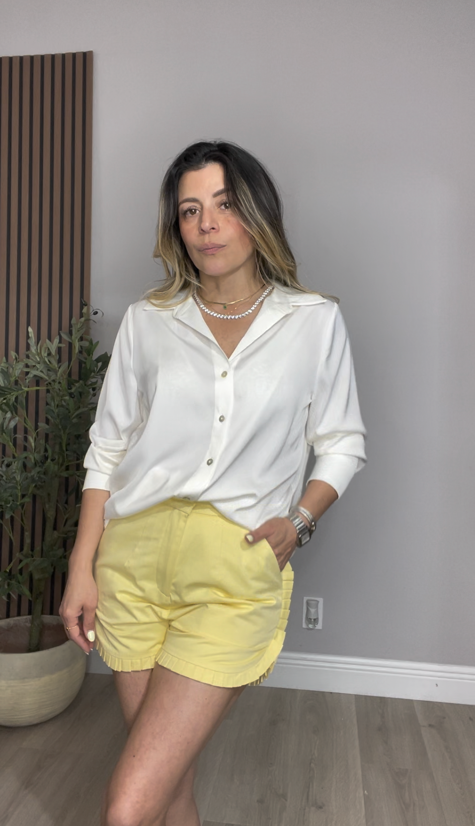 Classic Ivory Button-Down Shirt - 33100