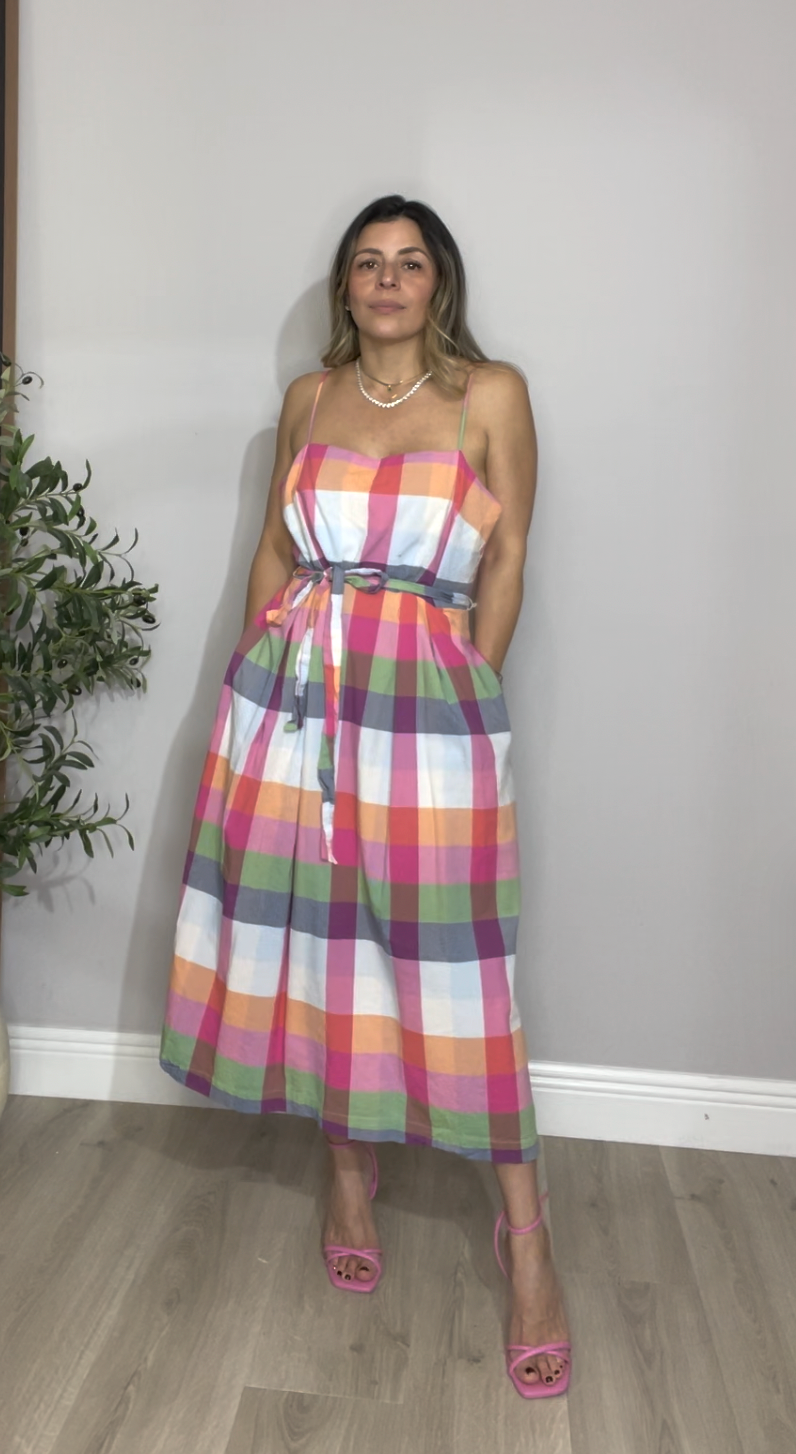 Kate Spade Multicolor Plaid Midi Dress - 33209