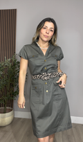 Olive Utility Shirt Dress - 33302