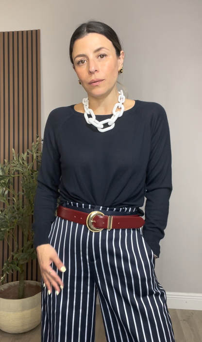 Timeless Navy Knit Top - 33502