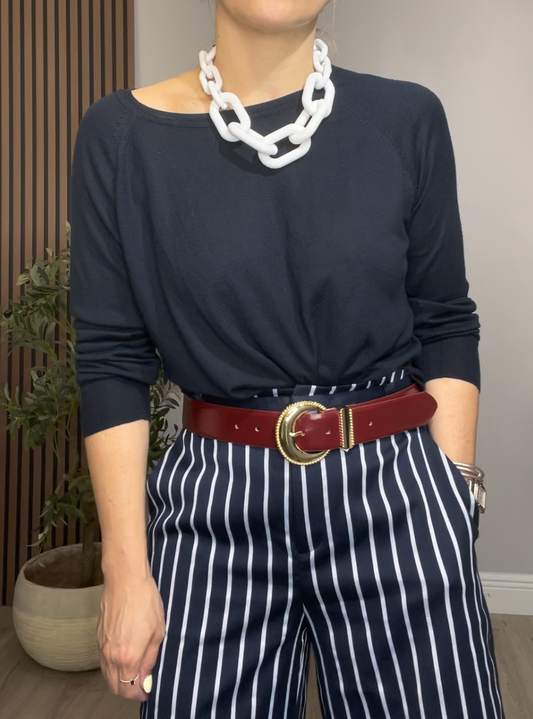 Timeless Navy Knit Top - 33502